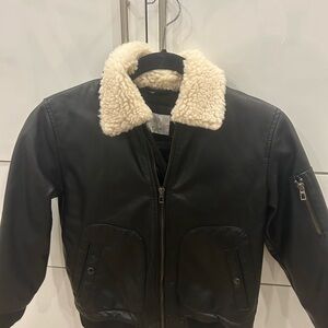 Kids Black Jacket with Cream Collar